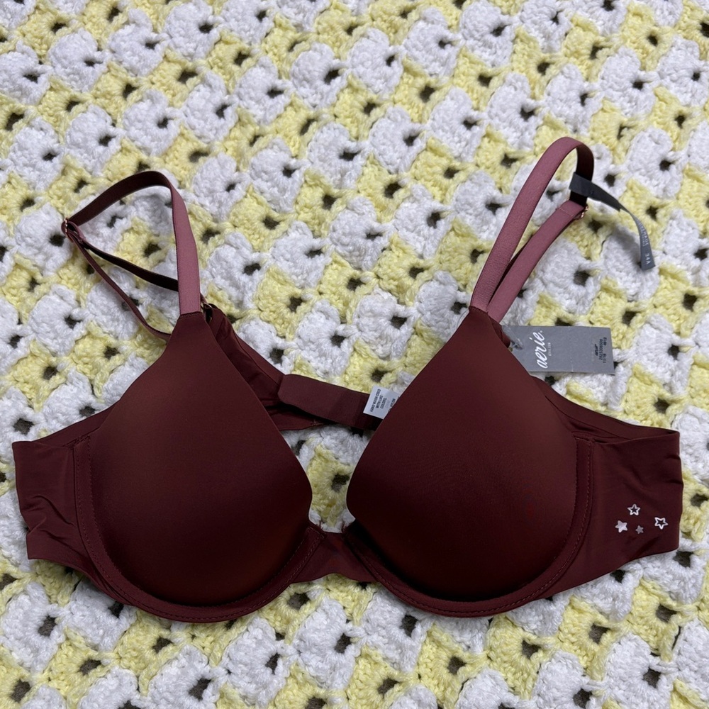 NWT Aerie Smooth Dark Copper 4 Stars Full Coverage Padded Bra Women’s Size 34A !